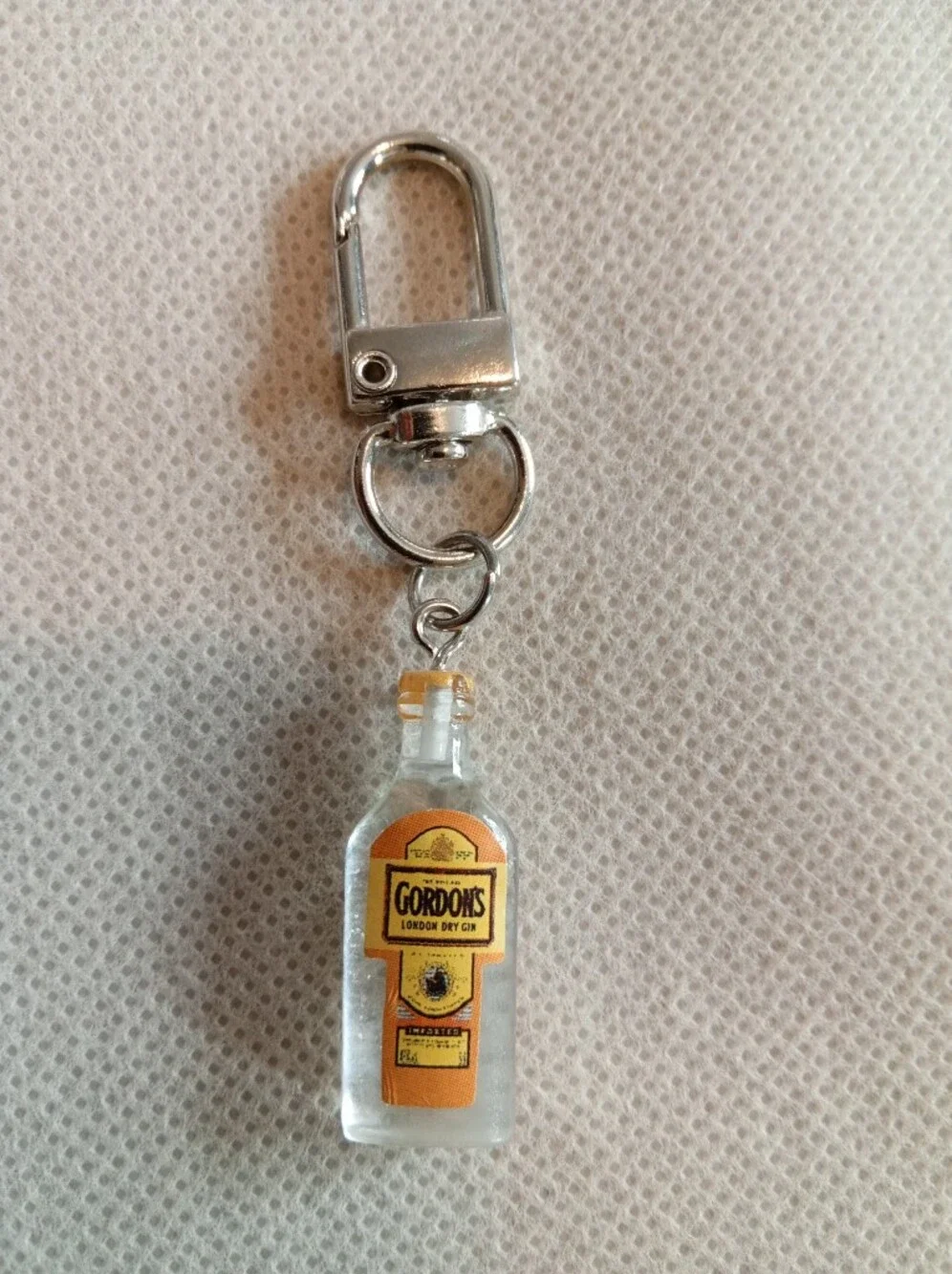Keychain Bag Charms with Red Camper, Bottle Of Booze, & Multicolor Fish